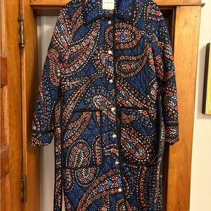 Avec Les Filles Blue and Orange Trench Coat